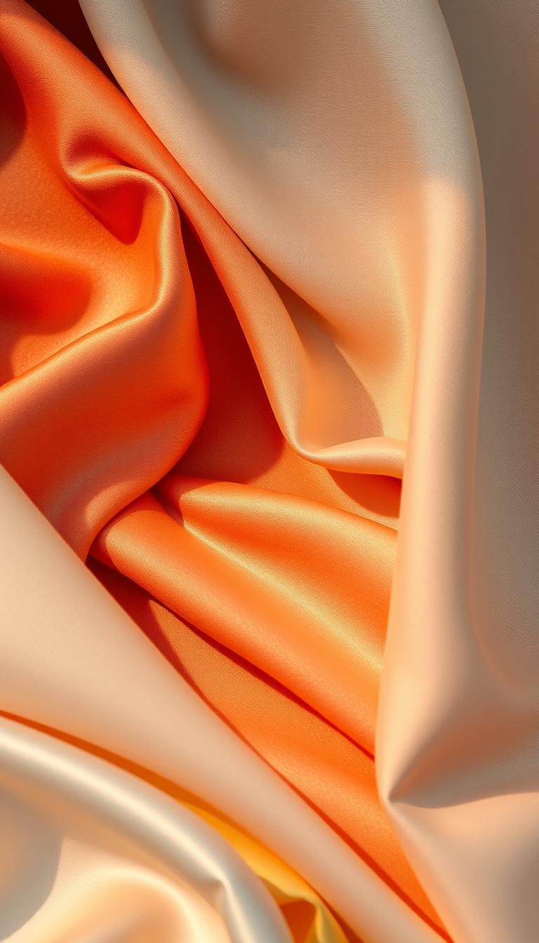 High-quality fabric textures in soft, luxurious colors - satin, velvet, silk, and cashmere. Draped and folded artfully, with intricate weaves, subtle sheen, and a sumptuous tactile presence. Illuminated by warm, diffused lighting from an angled overhead source, creating dimensional shadows and highlights. The fabrics are arranged in the foreground, with a blurred, neutral background allowing the materials to be the focal point. The image conveys a sense of exclusivity, refinement, and the elevated aesthetic of premium textiles.